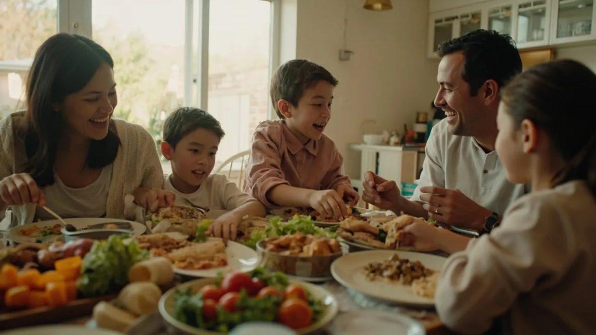 Fotografía editorial relacionada con «Comer en familia se asocia a un menor riesgo de obesidad infantil».